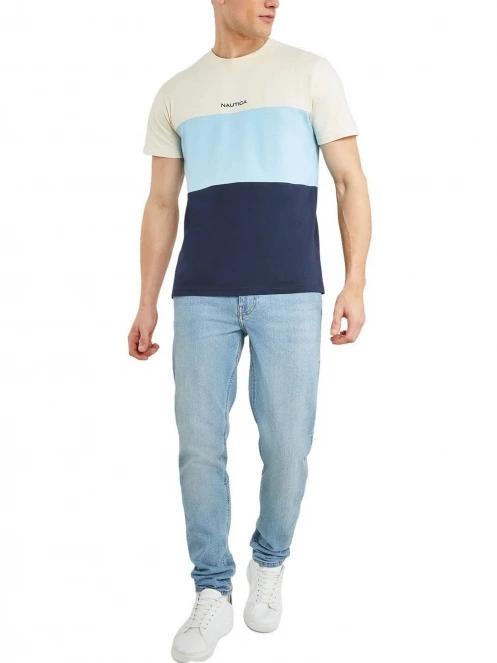 Nautica Simcoe T-Shirt férfi rövid ujjú póló homok színben 4