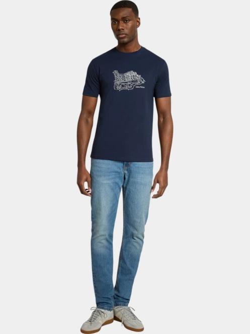 Nautica Angelo T-Shirt férfi rövid ujjú póló sötétkék színben 4