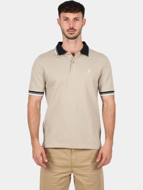 Nautica Bayer Polo Shirt férfi galléros póló homok színben 2