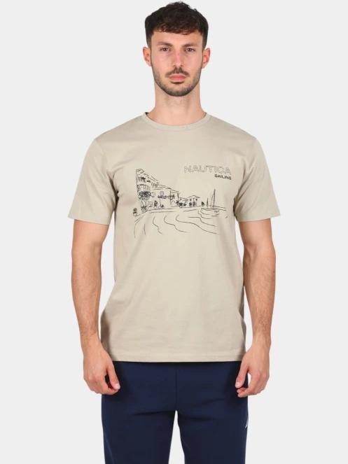 Nautica Nalin SS T-Shirt férfi rövid ujjú póló barna színben 2