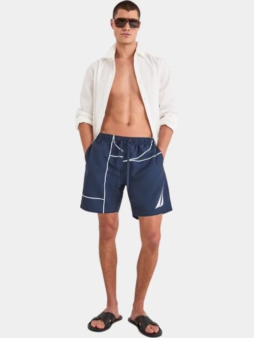 Nautica Almar Swim Short férfi fürdőnadrág sötétkék színben 5