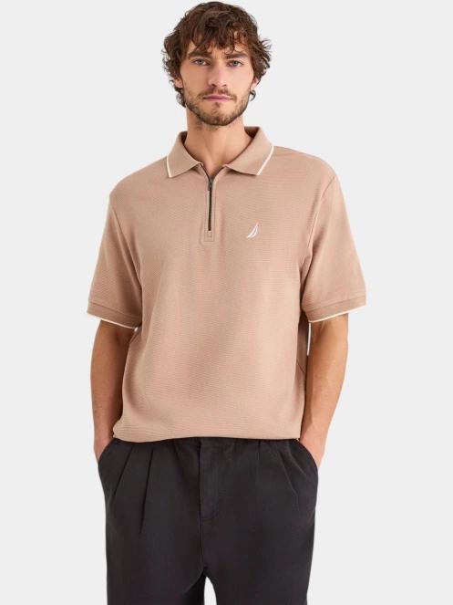 Nautica Bruma Short Sleeve Polo férfi galléros póló barna színben 2