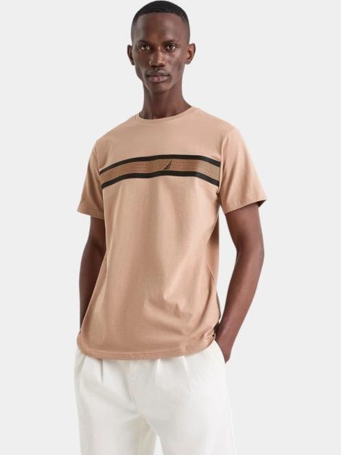 Nautica Tierra T-Shirt férfi rövid ujjú póló homok színben 2