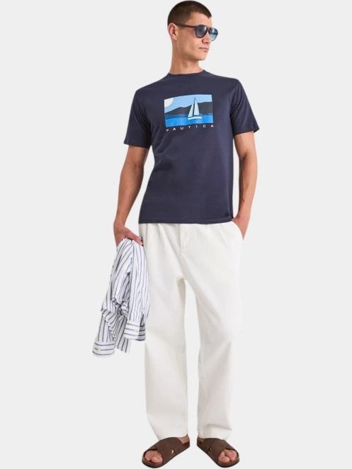 Nautica Tay T-Shirt férfi rövid ujjú póló sötétkék színben 4