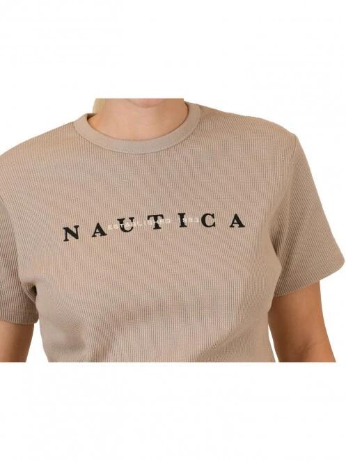 Nautica Ursa Crop T-Shirt női rövid ujjú póló homok színben 6