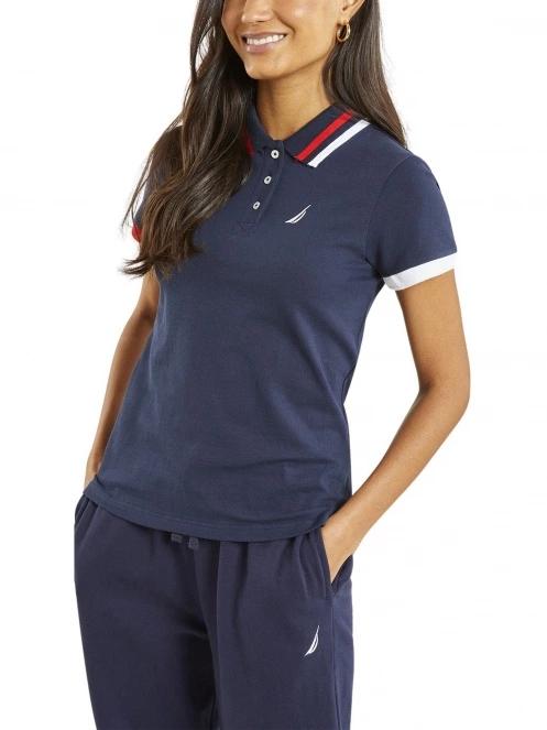 Nautica Cowley Polo Shirt női galléros póló sötétkék színben 2
