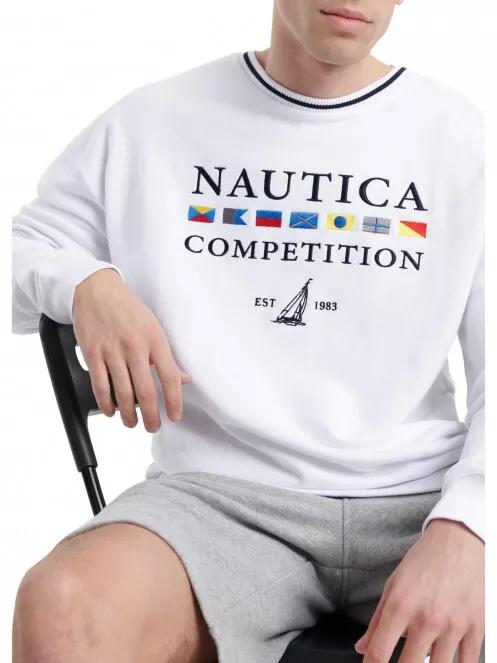 Nautica Polar Oversized Sweatshirt férfi pulóver fehér színben 4