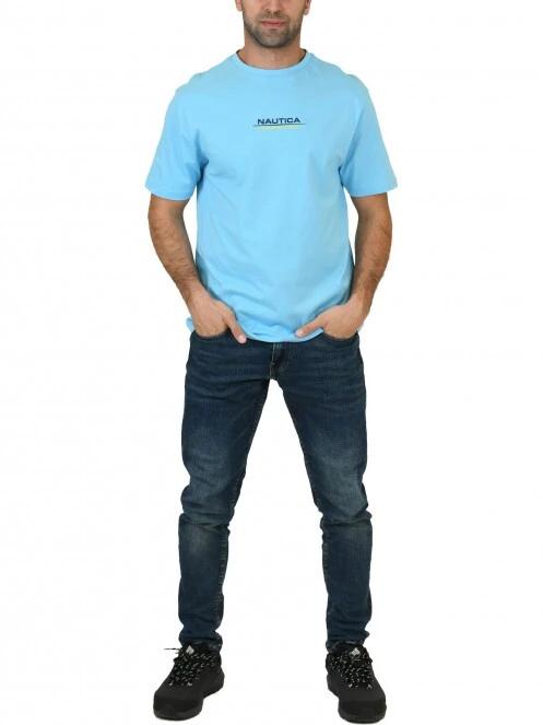 Nautica Attaway T-Shirt férfi rövid ujjú póló világoskék színben 5