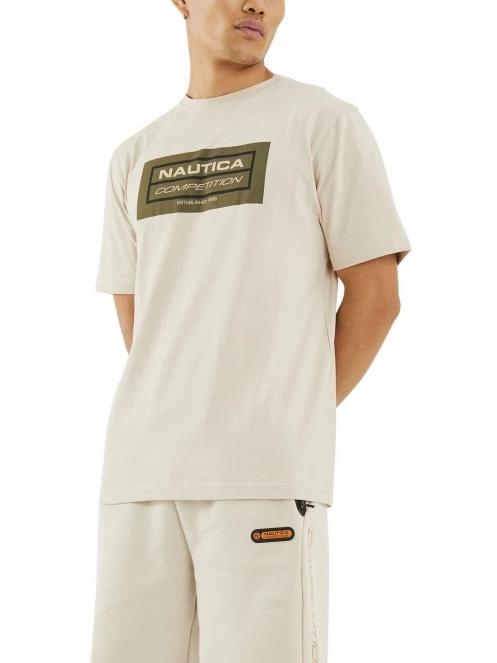 Nautica Blake T-Shirt férfi rövid ujjú póló homok színben 2