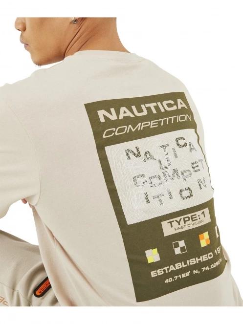 Nautica Blake T-Shirt férfi rövid ujjú póló homok színben 5