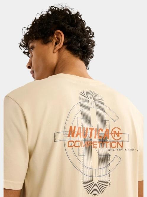 Nautica Adamstown T-Shirt férfi rövid ujjú póló homok színben 6