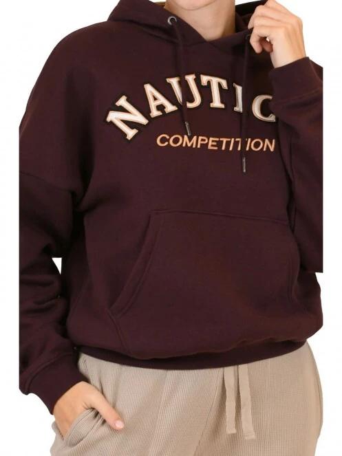 Nautica Lodi Oversized Hoody női kapucnis pulóver barna színben 6