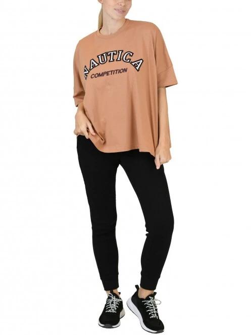 Nautica Elm Oversized T-Shirt női oversize póló barna színben 5