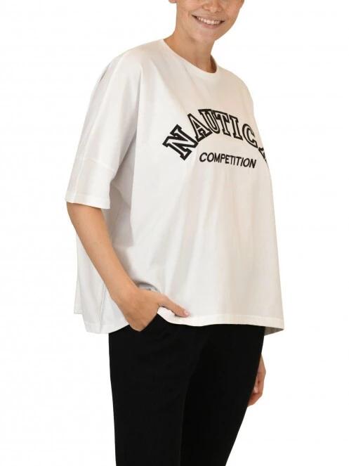 Nautica Elm Oversized T-Shirt női oversize póló fehér színben 3