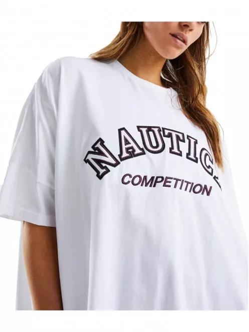 Nautica Elm Oversized T-Shirt női oversize póló fehér színben 5