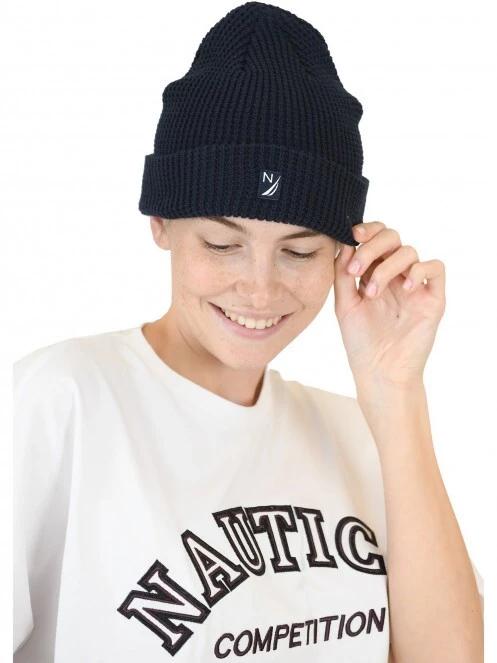 Nautica Buller Beanie sapka sötétkék színben 5