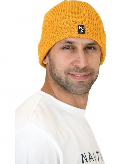 Nautica Buller Beanie sapka sárga színben 2