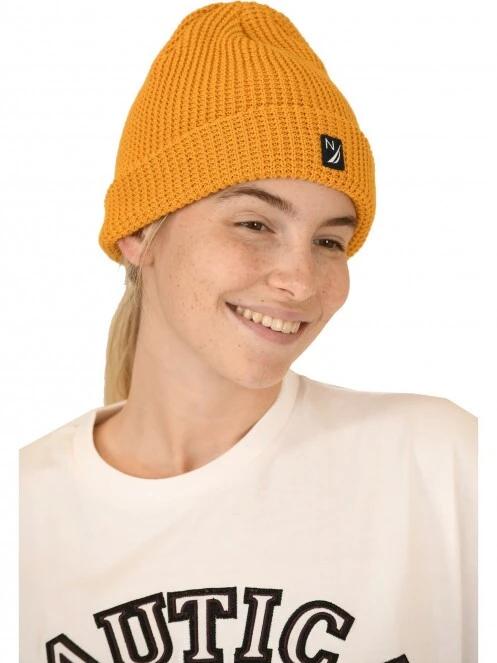 Nautica Buller Beanie sapka sárga színben 5