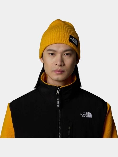 The North Face Tnf Logo Box Cuffed Beanie sapka sárga színben 4