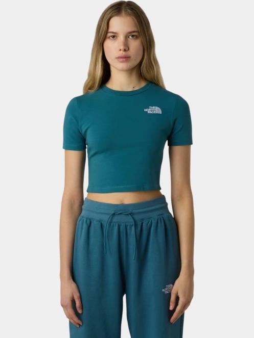 The North Face W Ss Essential Cropped Slim Tee női crop top kék színben 2