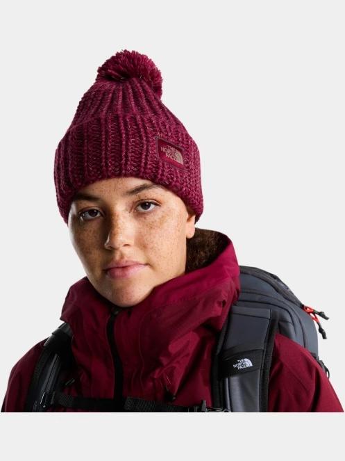 The North Face Cozy Chunky Cabin Beanie bojtos sapka bordó színben 4