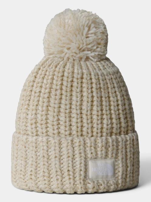 The North Face Cozy Chunky Cabin Beanie bojtos sapka homok színben 2
