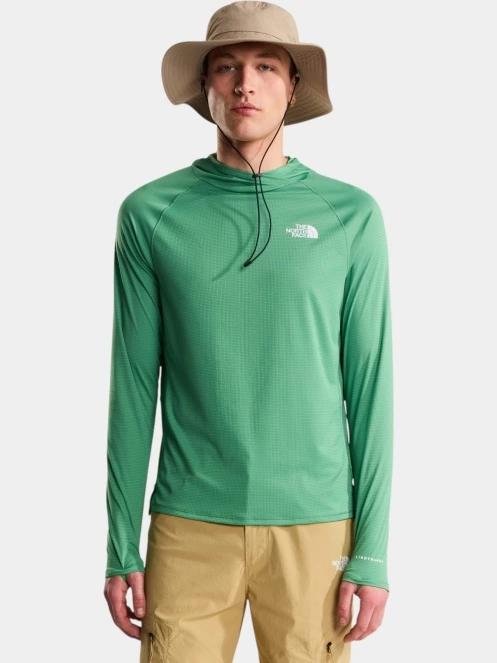 The North Face M Sunriser Hoodie férfi hosszú ujjú sport póló zöld színben 2