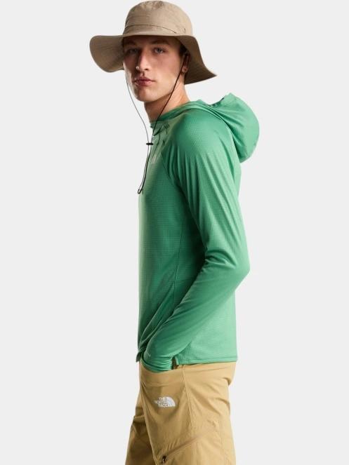 The North Face M Sunriser Hoodie férfi hosszú ujjú sport póló zöld színben 3