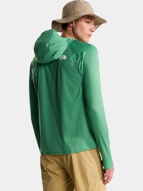 The North Face M Sunriser Hoodie férfi hosszú ujjú sport póló zöld színben 4