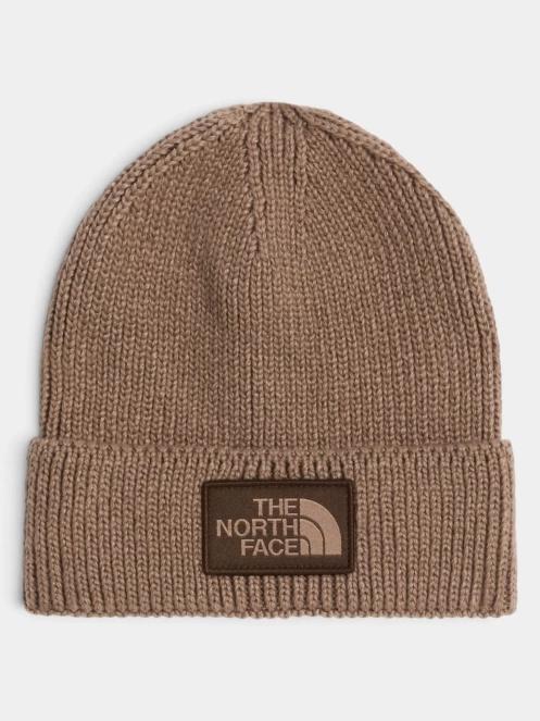 The North Face Tnf Logo Box Cuffed Beanie kötött sapka barna színben 2