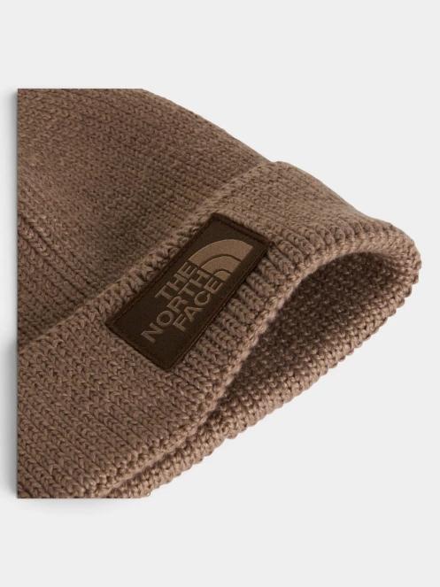 The North Face Tnf Logo Box Cuffed Beanie kötött sapka barna színben 3