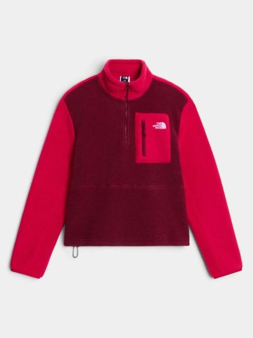 The North Face W Yumiori 1/4 Zip női polár pulóver bordó színben 5