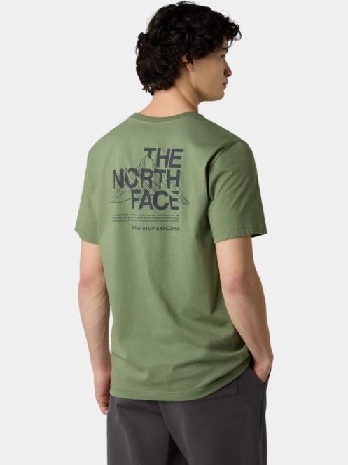 The North Face M Mountain Sketch Ss Tee férfi rövid ujjú póló zöld színben 3