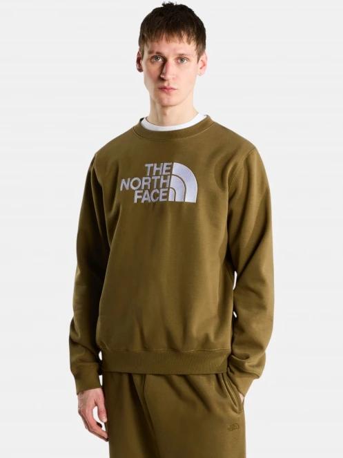 The North Face M Tnf Essential Drew Peak Regular Crew férfi pulóver oliva színben 2