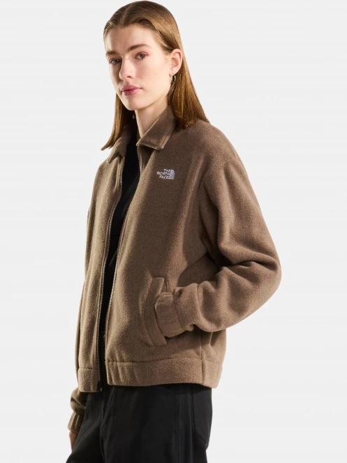 The North Face W Fleece Collared Jacket női polár pulóver barna színben 3