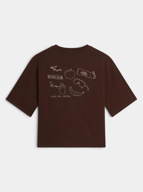 The North Face W Hike Picnic Boxy Ss Tee-Graphic női rövid ujjú póló barna színben 6