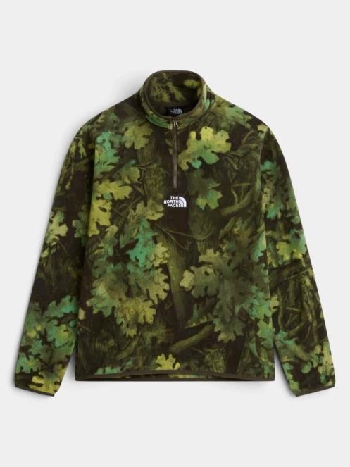 The North Face M Novelty Logo Glacier 1/4 Zip - Print férfi polár pulóver zöld színben 5