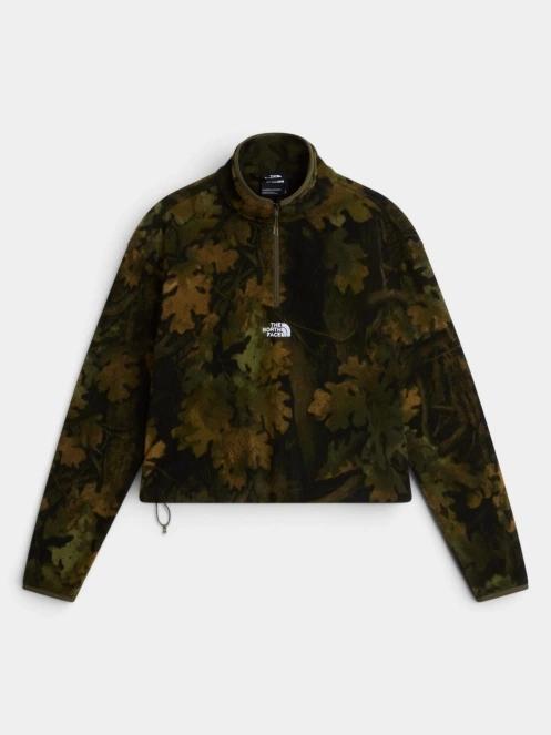 The North Face W Novelty Logo Glacier 1/4 Zip - Print férfi polár pulóver zöld színben 5