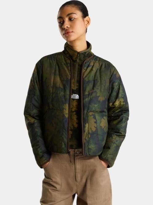 The North Face W Lhotse Lt Insulated Jacket -Print női steppelt átmeneti kabát sötétzöld színben 4