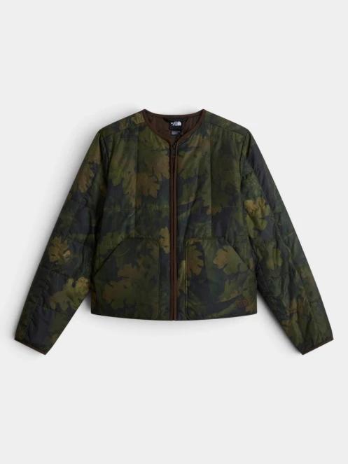 The North Face W Lhotse Lt Insulated Jacket -Print női steppelt átmeneti kabát sötétzöld színben 6