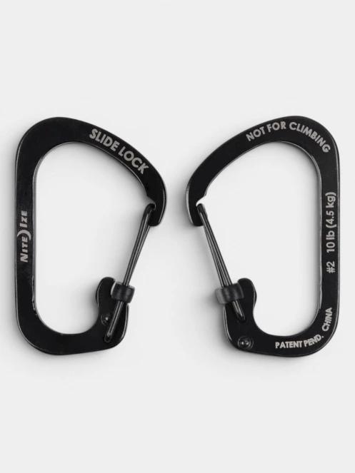 Niteize SlideLock® Carabiner Stainless Steel #2 karabiner fekete színben 2