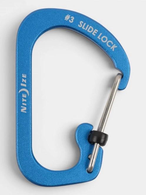 Niteize SlideLock® Carabiner Aluminum #3 karabiner kék színben 2