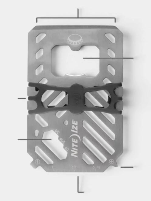 Niteize Financial Tool® Multi Tool Wallet pénztárca multiszerszám szürke színben 3