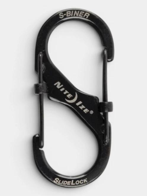 Niteize S-Biner® SlideLock® Stainless Steel #2 karabiner fekete színben 2