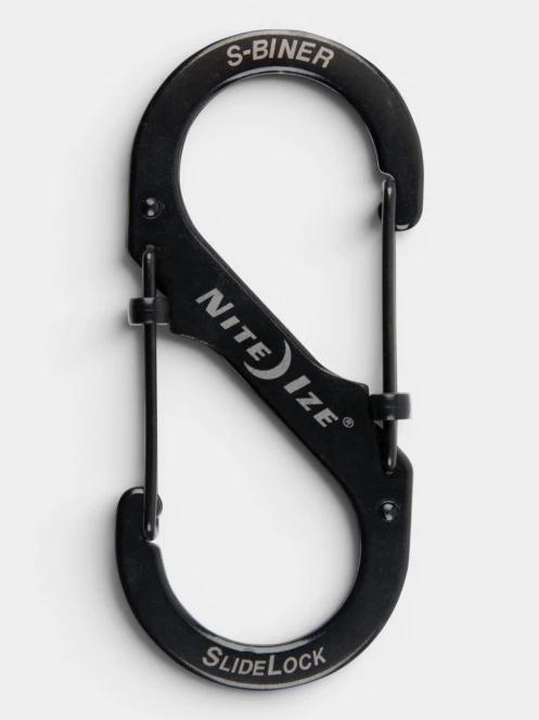 Niteize S-Biner® SlideLock® Stainless Steel #4 karabiner fekete színben 2