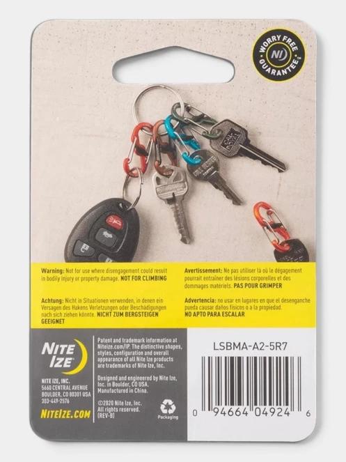 Niteize S-Biner® MicroLock® Aluminum - 5 Pack karabiner multikolor színben 4