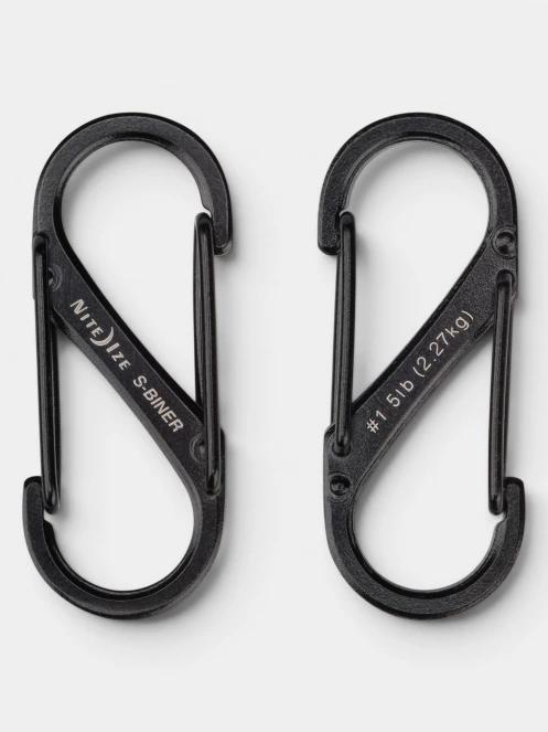 Niteize S-Biner® Stainless Steel Dual Carabiner #1 - 2 Pack karabiner fekete színben 2