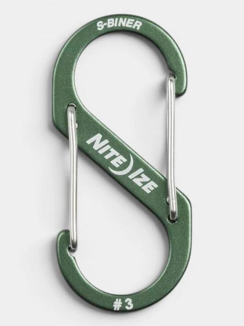 Niteize S-Biner® Aluminum Dual Carabiner #3 karabiner oliva színben 4