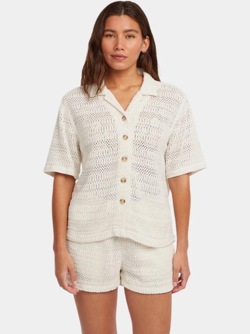 O'Neill O'Riginals Crochet Shirt női rövid ujjú ing homok színben 2
