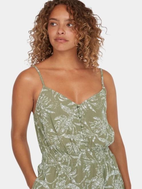 O'Neill Thin Strap Buttoned Romper női overál oliva színben 5